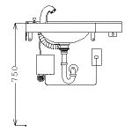 MLRB32ABL + TENA40AJ + T7W41 + MX60013 (壁給水) (壁排水) (750mm) | カウンター一体形